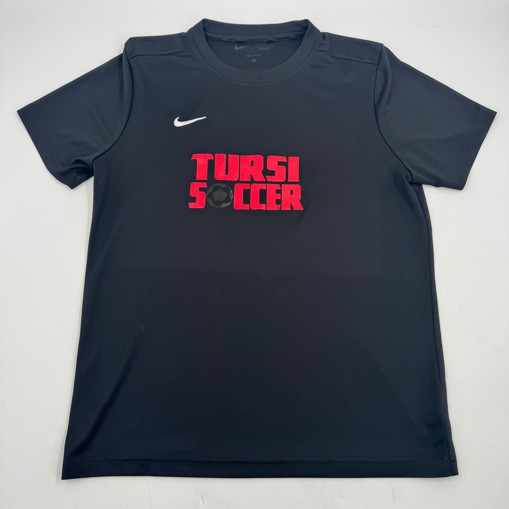 Nike Dri-FIT‎ Tursi Soccer Jersey Black Red Logo Men's Size L 21